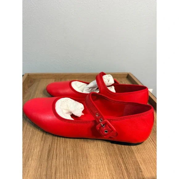 Everlane The Day Buckle Mary Jane Classic Red Nappa Leather 8.5 - Picture 5 of 11